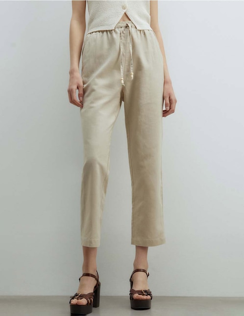 Pantalón capri straight para mujer