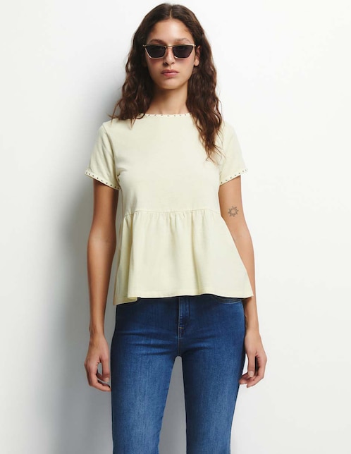 Camiseta Sfera cuello redondo manga corta de algodón
