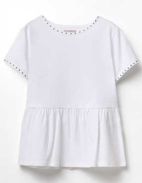 Camiseta Sfera cuello redondo escote medio manga corta de algodón