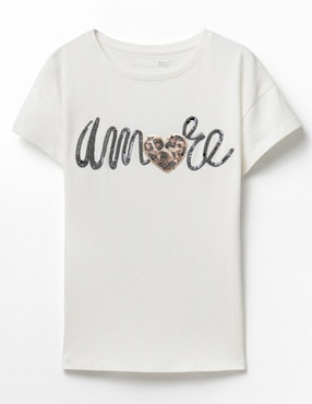 Camiseta Sfera cuello redondo escote con cuello manga corta de algodón