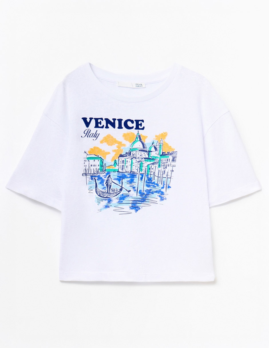 Camiseta cuello redondo manga corta de algodón 5