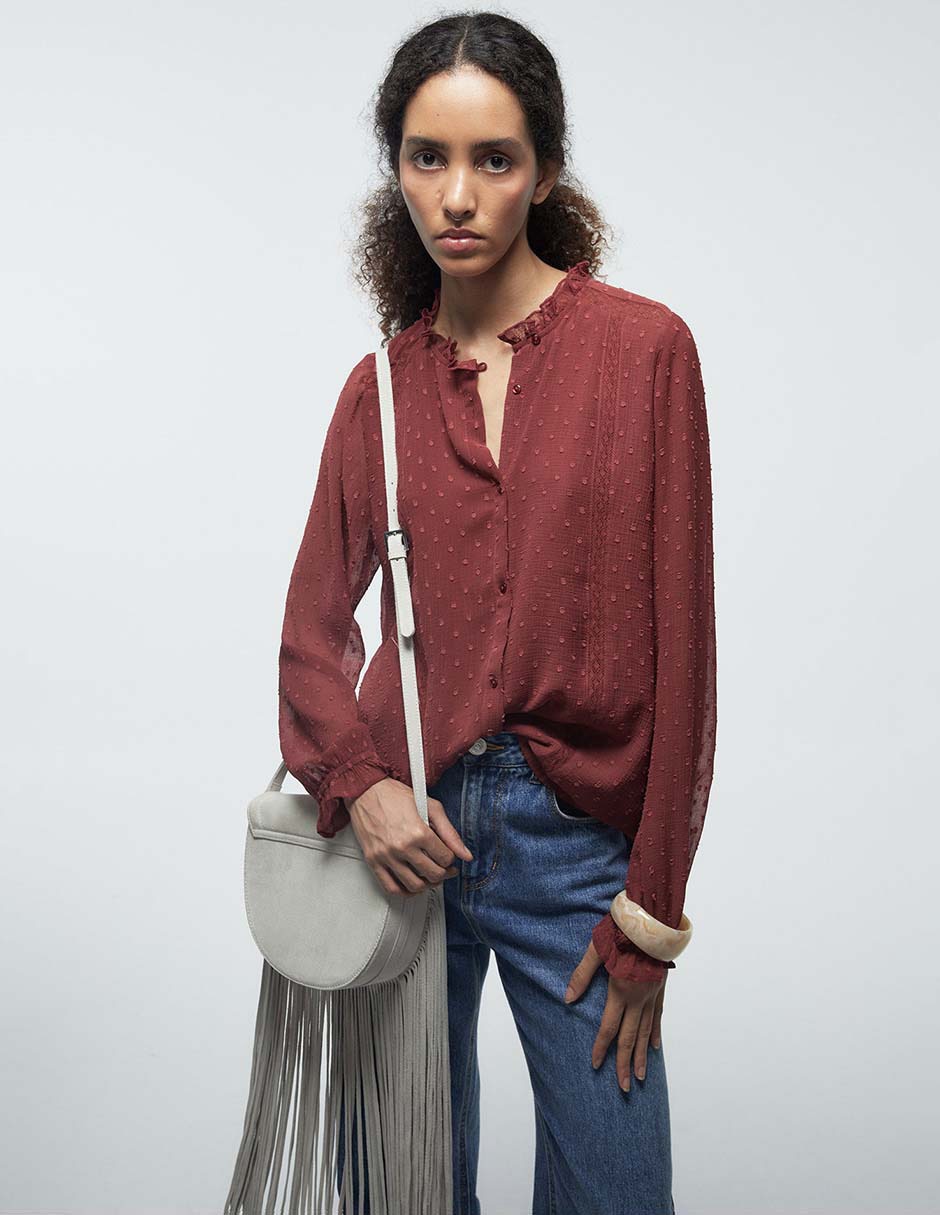 Blusa manga larga para mujer