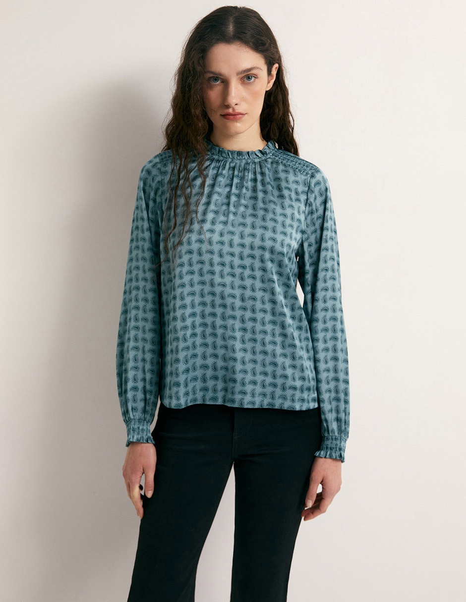 Blusa manga larga para mujer